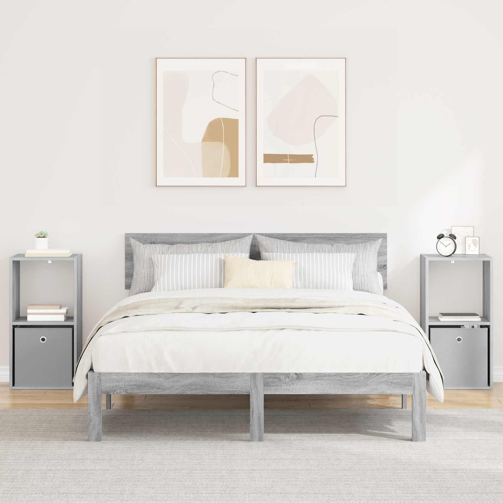 Nachttisch 2 stk. Graues Sonoma 35 x 32 x 68,5 cm Holzwerkstoff