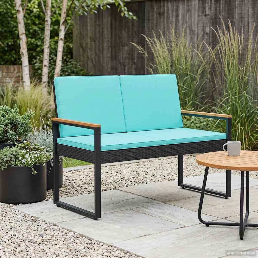 Bank Outdoor 2 -Seater 107 x 61 x 80 cm Poly-Rattan Rechteckig