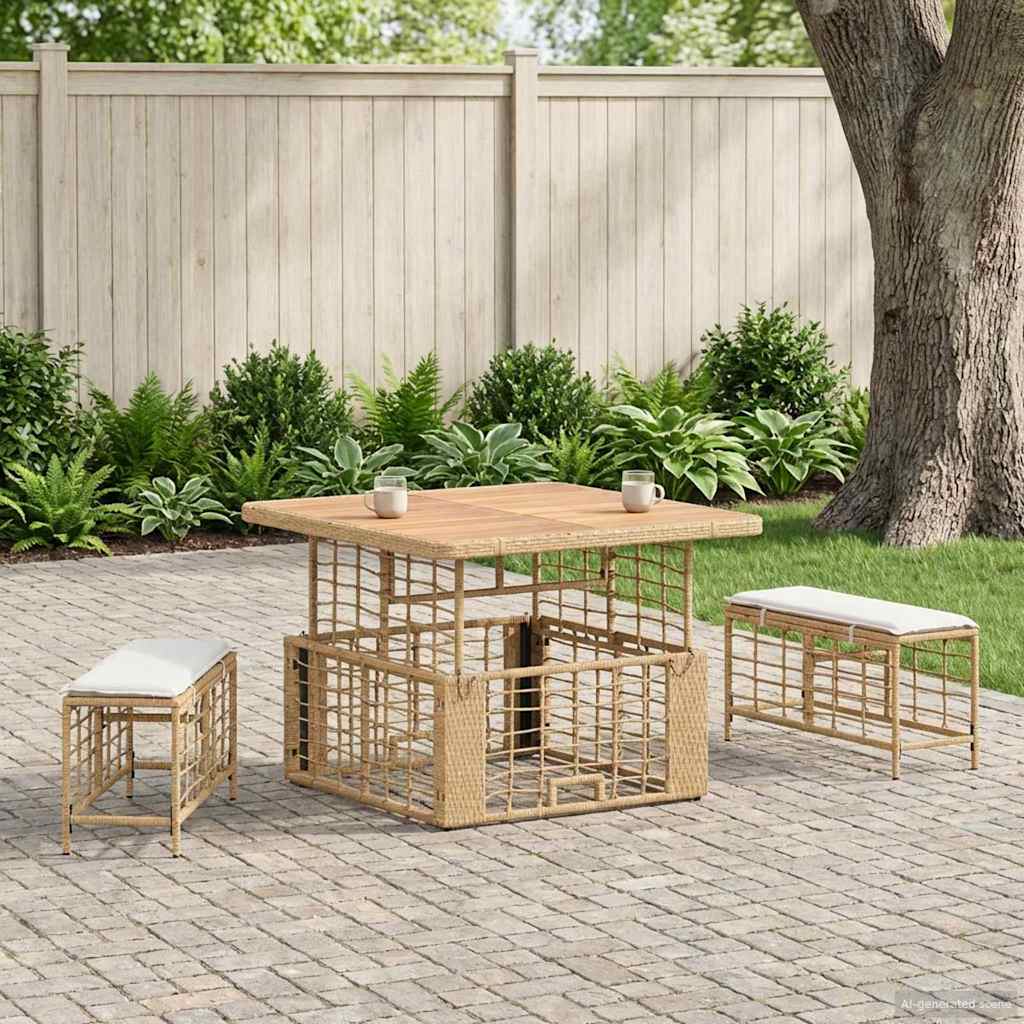 Garten Essgruppe 3 stk. Natur und Weiß