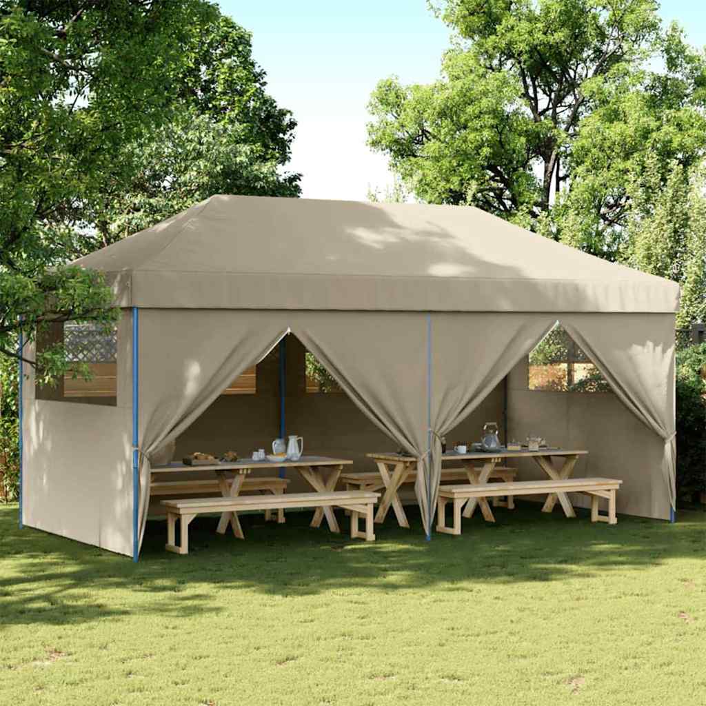 Partyzelt Pop-up 580 x 292 x 315 cm Taupe Oxford-Stoff