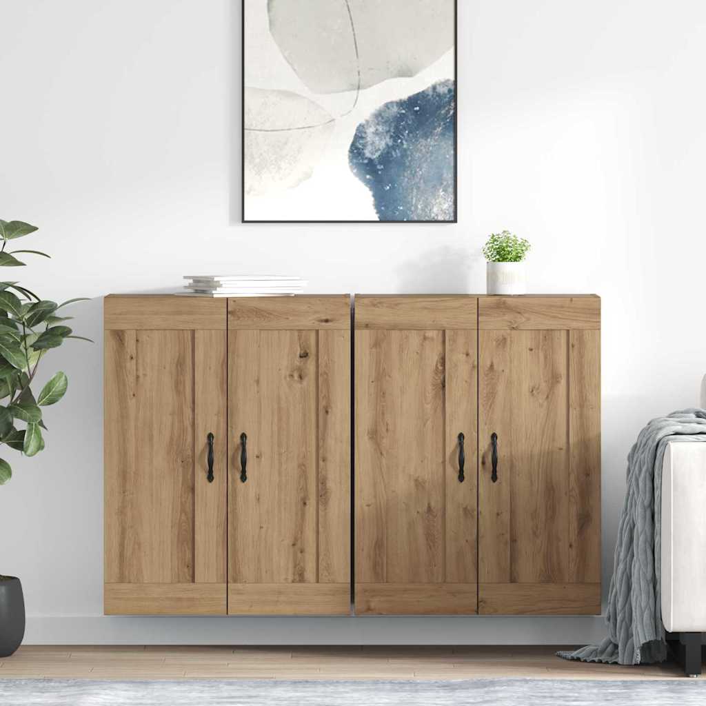 Wandmontierter Schrank 2 stk. Artisan-Eiche 69,5 x 34 x 90 cm