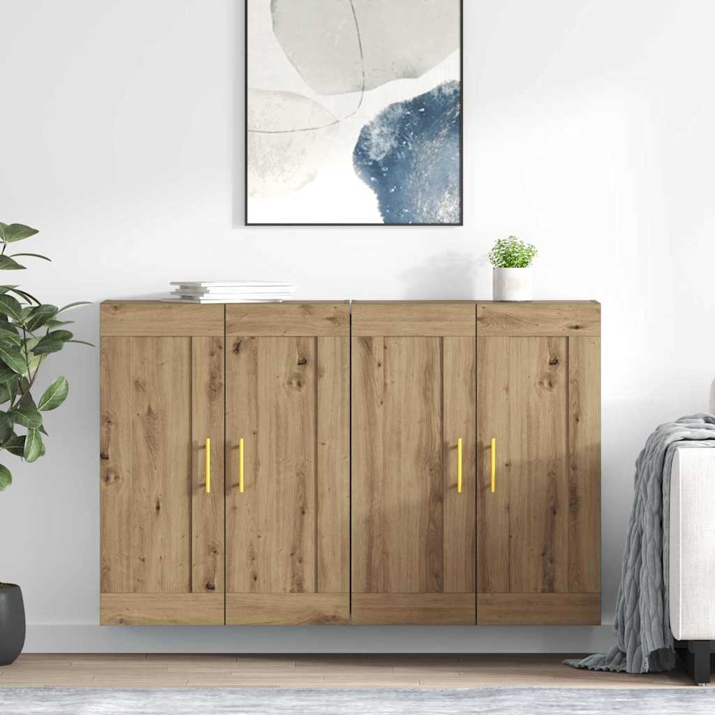Wandmontierter Schrank 2 stk. Artisan-Eiche 69,5 x 34 x 90 cm