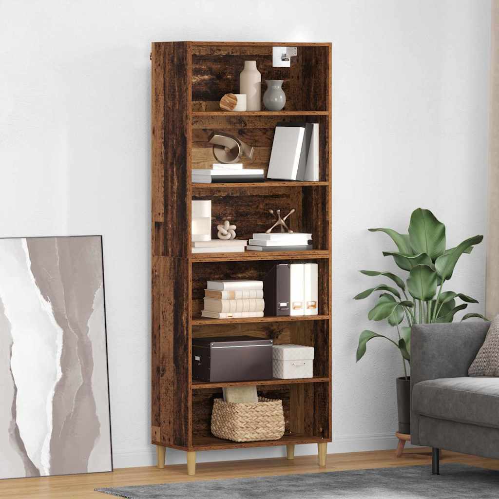 Highboard Altholz 69,5 x 32,5 x 180 cm Holzwerkstoff