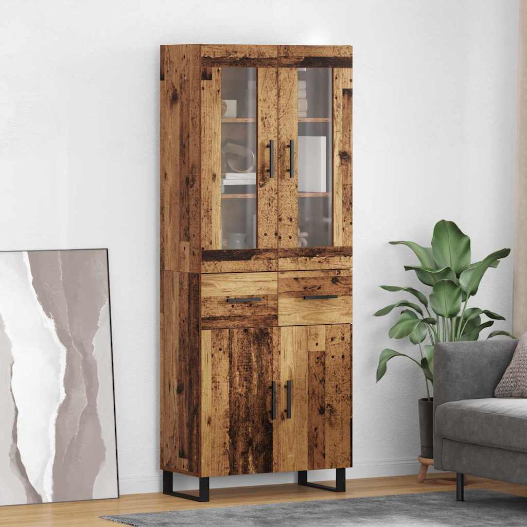Highboard 2 stk. Altholz 69,5 x 34 x 180 cm Holzwerkstoff
