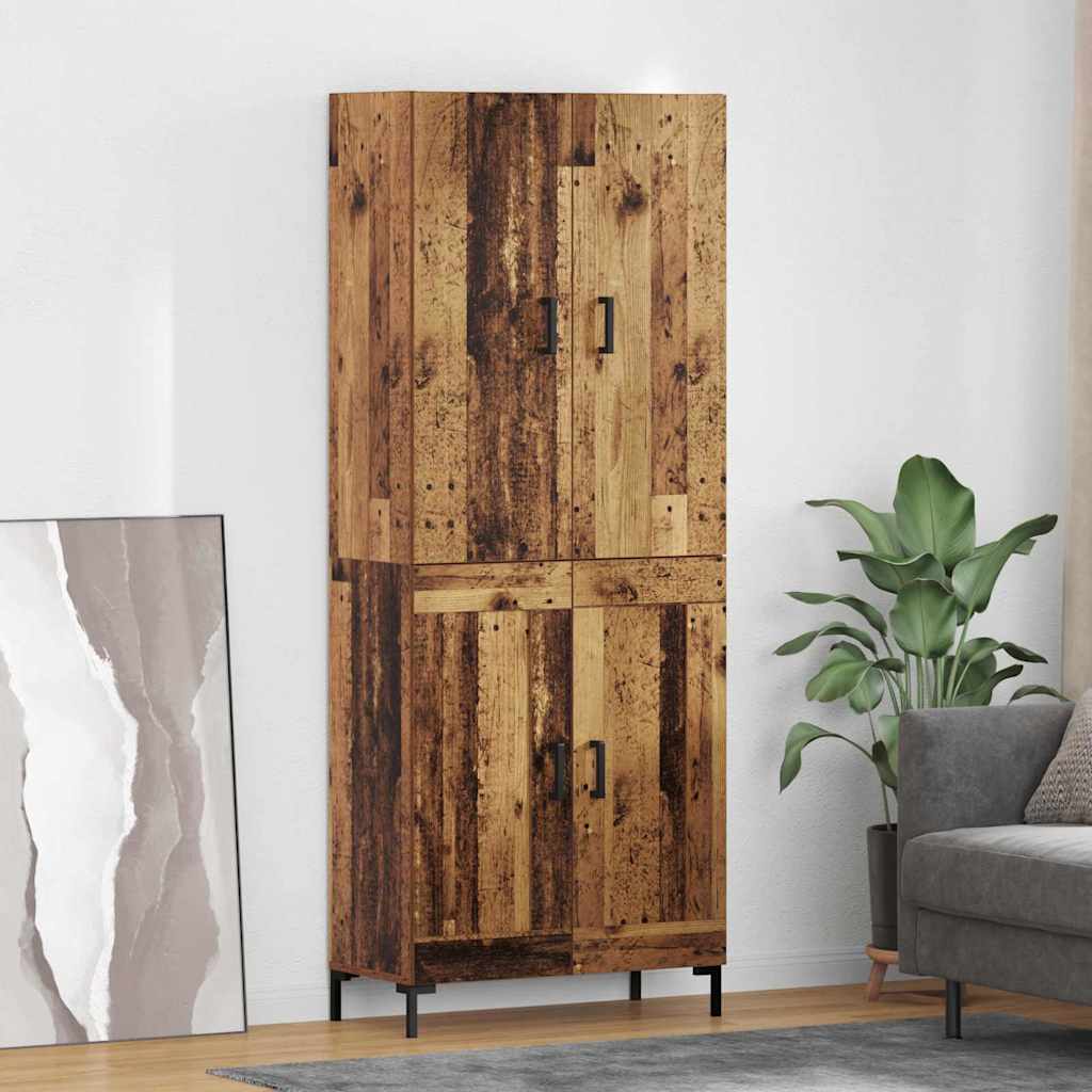 Highboard Altholz 69,5 x 34 x 180 cm Holzwerkstoff