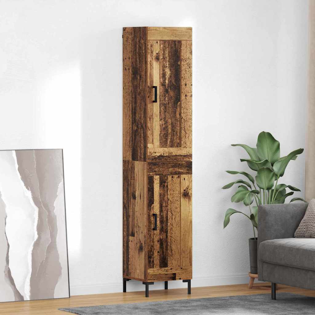 Highboard Altholz 34,5 x 34 x 180 cm Holzwerkstoff