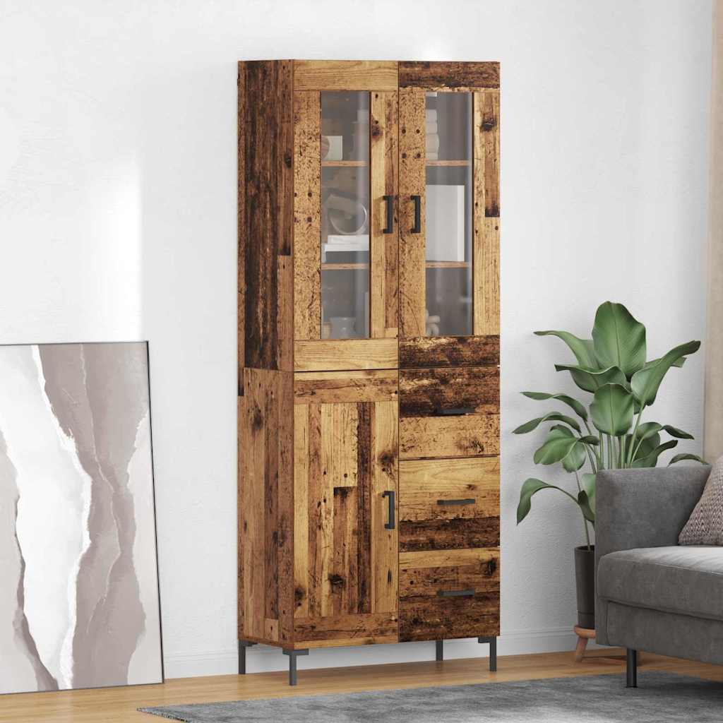 Highboard 2 stk. Altholz 69,5 x 34 x 180 cm Holzwerkstoff