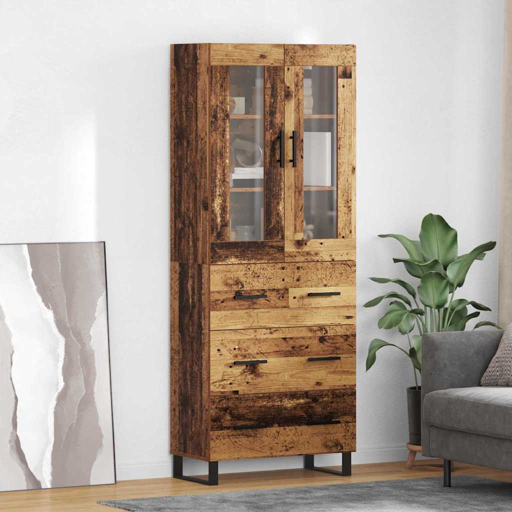 Highboard 2 stk. Altholz 69,5 x 34 x 180 cm Holzwerkstoff