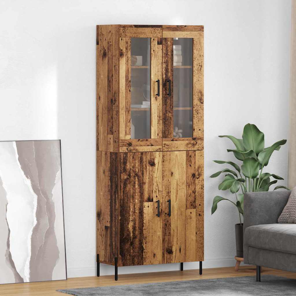 Highboard Altholz 69,5 x 34 x 180 cm Holzwerkstoff