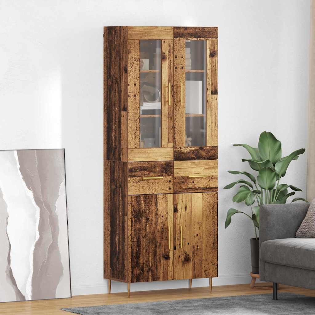 Highboard 2 stk. Altholz 69,5 x 34 x 180 cm Holzwerkstoff