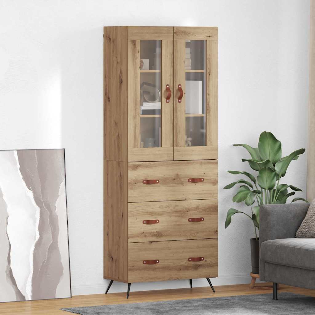 Highboard-Schrank mit Regal 2 stk. Artisan-Eiche Holzwerkstoff