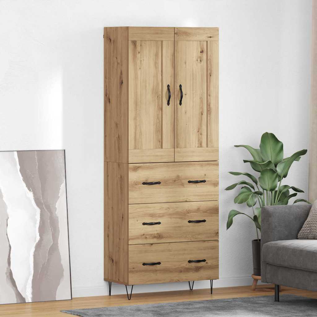 Highboard Artisan-Eiche 69,5 x 34 x 180 cm Holzwerkstoff