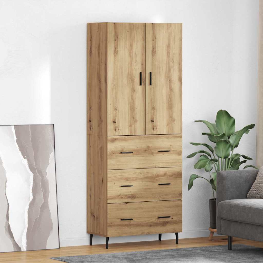 Highboard 2 stk. Artisan-Eiche 69,5 x 34 x 180 cm Holzwerkstoff