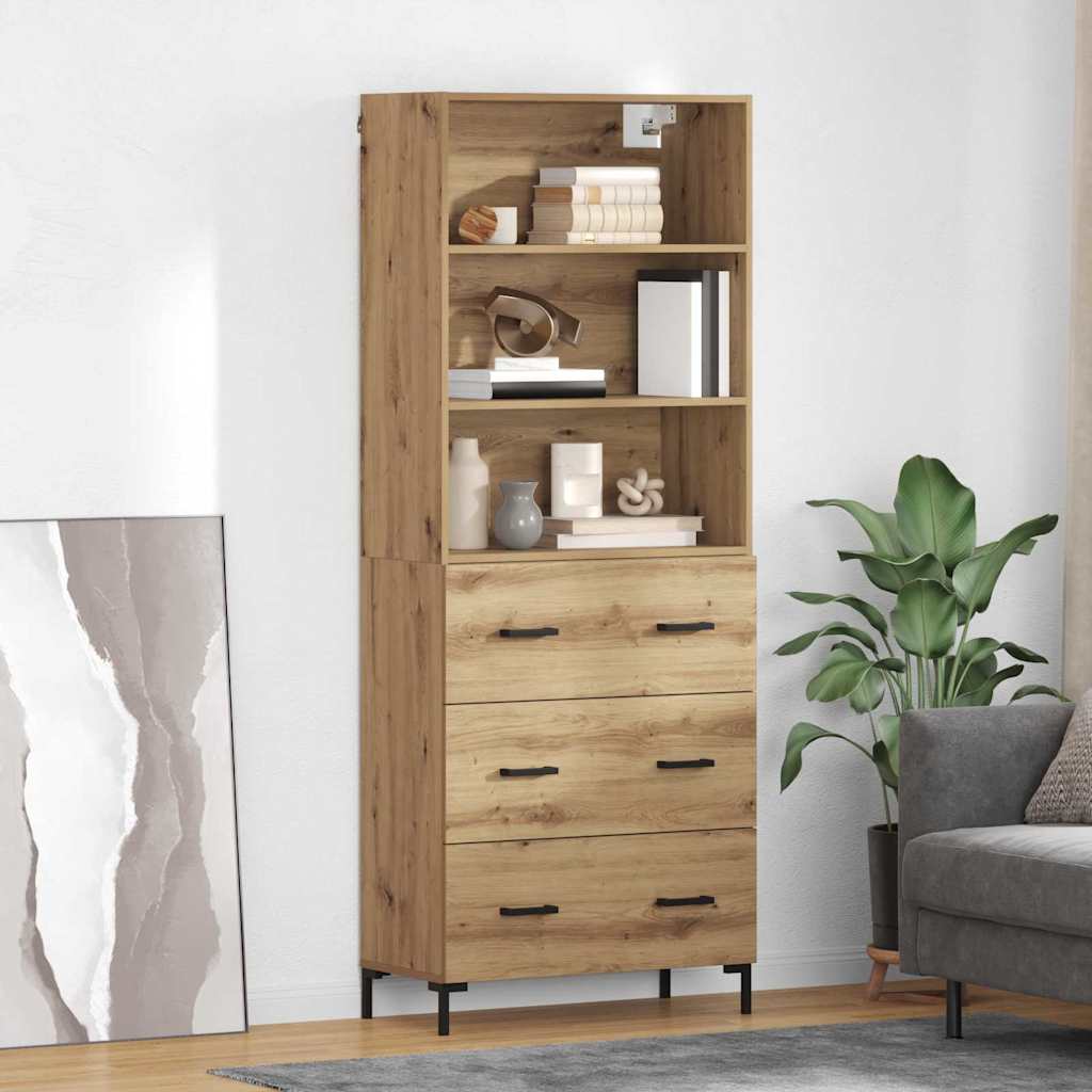Highboard Artisan-Eiche 69,5 x 34 x 180 cm Holzwerkstoff