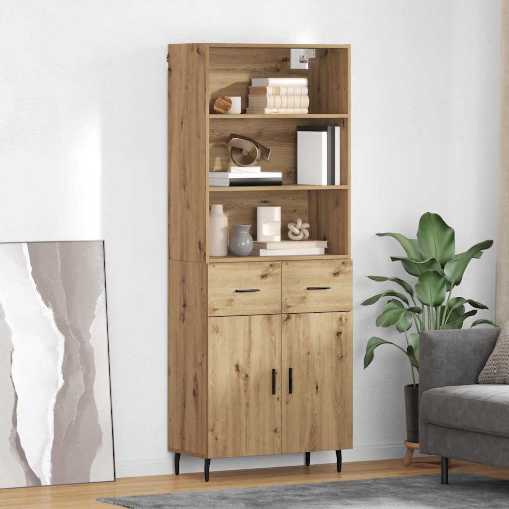 Highboard 2 stk. Artisan-Eiche 69,5 x 32,5 x 180 cm