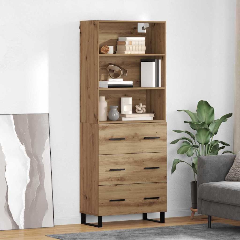 Highboard 2 stk. Artisan-Eiche 69,5 x 34 x 180 cm