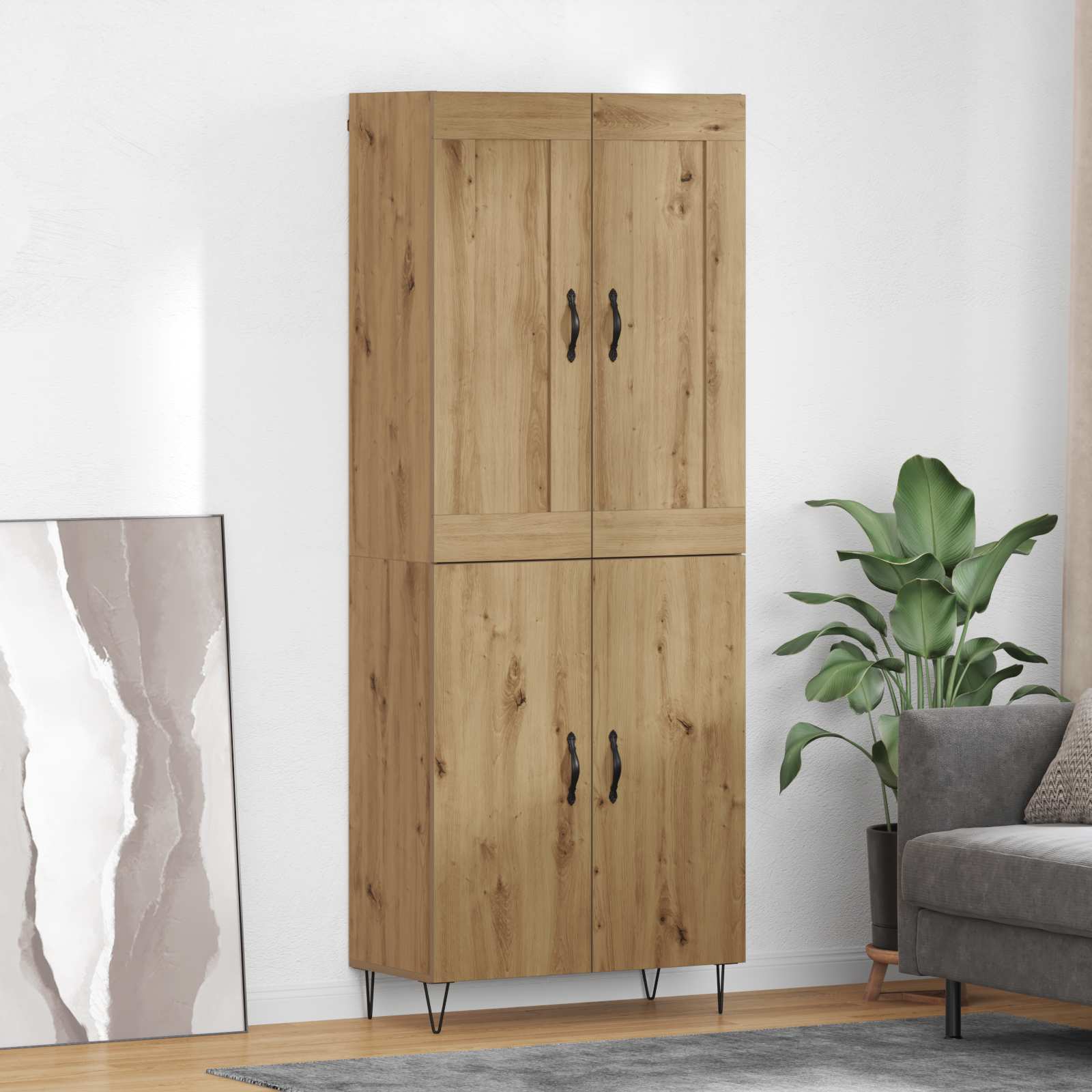 Highboard Artisan-Eiche 69,5 x 34 x 180 cm Holzwerkstoff