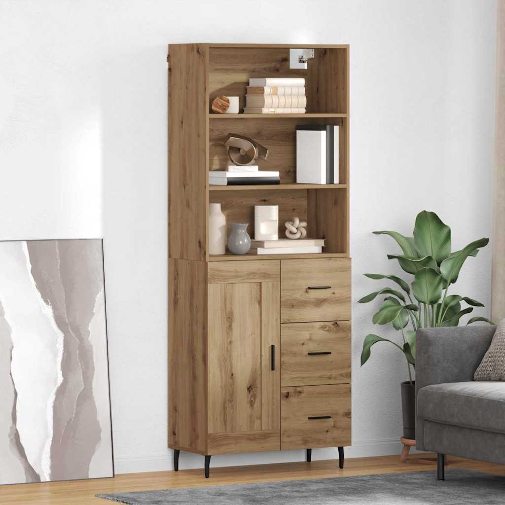 Highboard 2 stk. Artisan-Eiche 69,5 x 32,5 x 180 cm