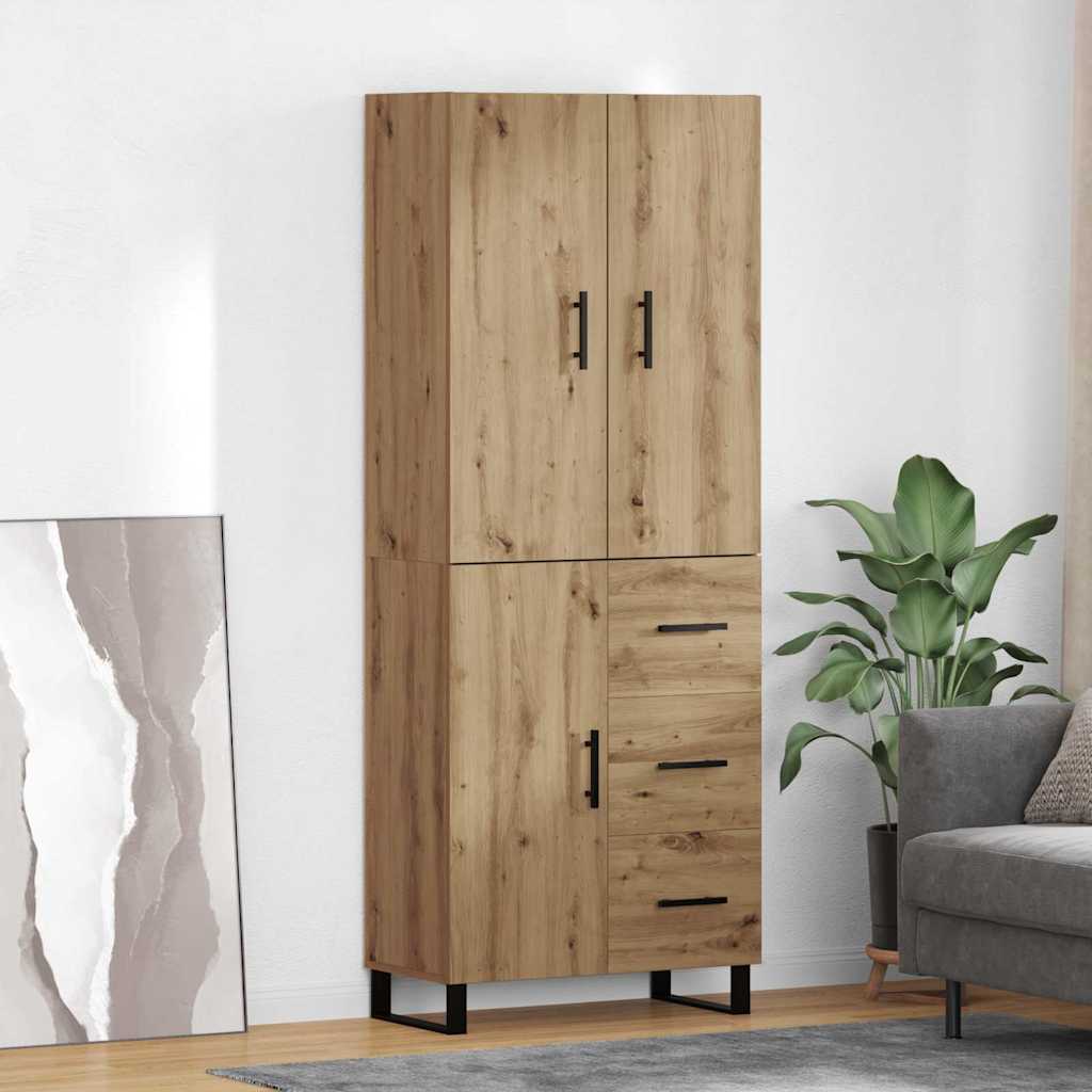 Highboard 2 stk. Artisan-Eiche 69,5 x 34 x 180 cm