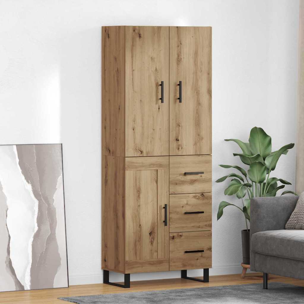 Highboard 2 stk. Artisan-Eiche 69,5 x 34 x 180 cm