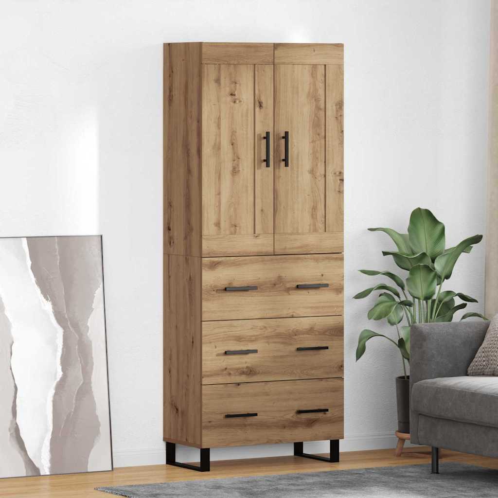 Highboard 2 stk. Artisan-Eiche 69,5 x 34 x 180 cm