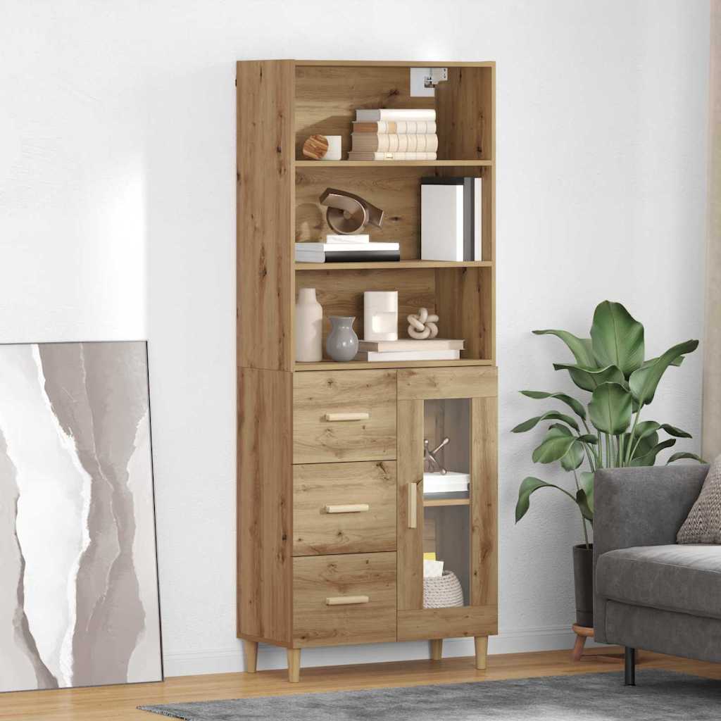 Highboard Artisan-Eiche 69,5 x 34 x 180 cm Holzwerkstoff