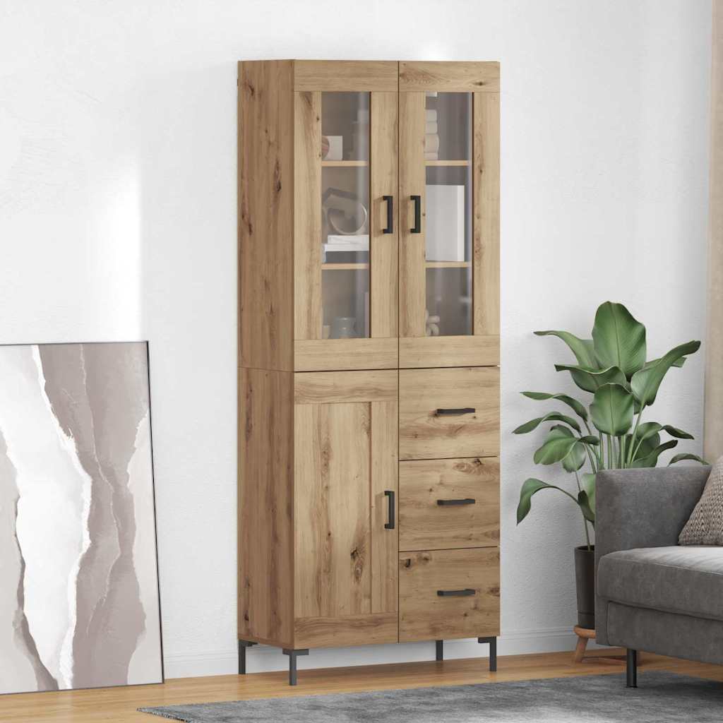 Highboard 2 stk. Artisan-Eiche 69,5 x 34 x 180 cm Holzwerkstoff