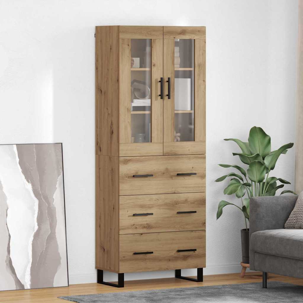 Highboard 2 stk. Artisan-Eiche 69,5 x 34 x 180 cm Holzwerkstoff