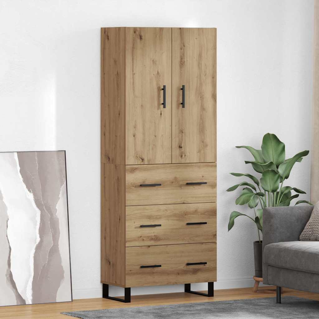 Highboard 2 stk. Artisan-Eiche 69,5 x 34 x 180 cm