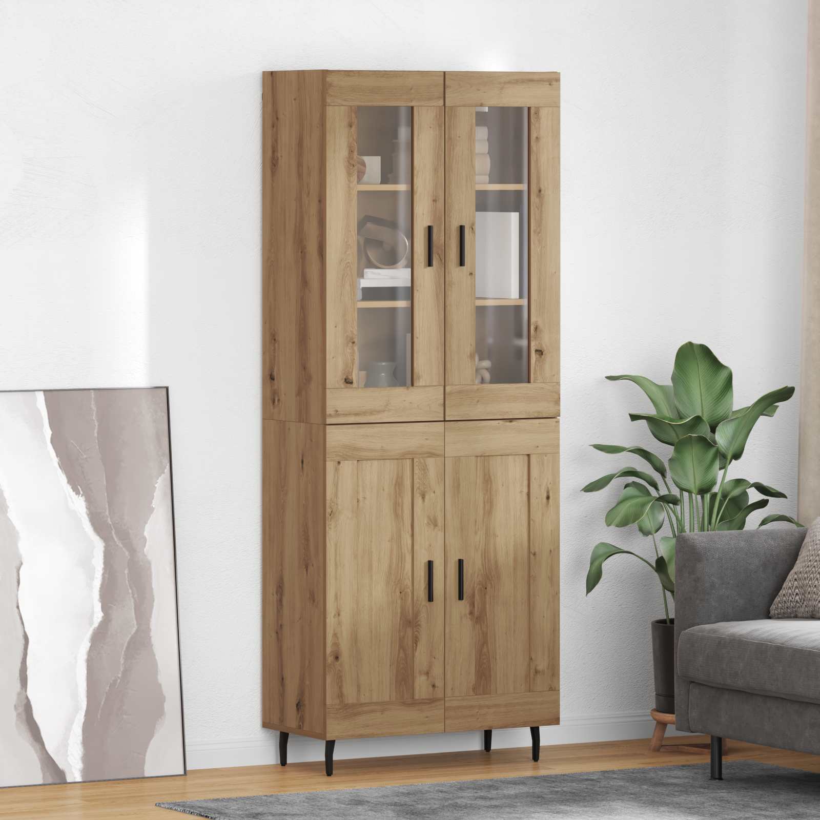 Highboard 2 stk. Artisan-Eiche 69,5 x 34 x 180 cm Holzwerkstoff