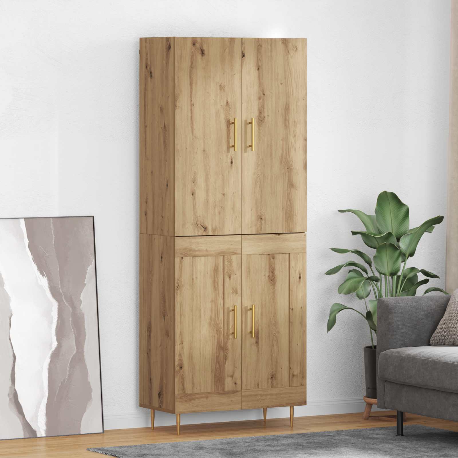 Highboard Artisan-Eiche 69,5 x 34 x 180 cm Holzwerkstoff