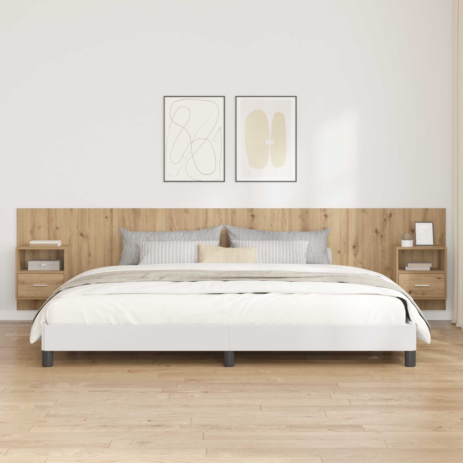 Kopfteil mit Schrank 3 stk. Artisan-Eiche Holzwerkstoff