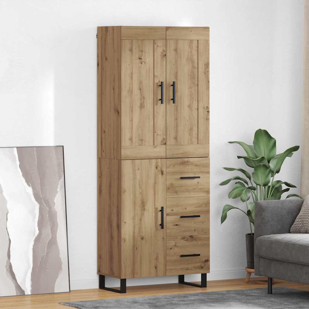 Highboard 2 stk. Artisan-Eiche 69,5 x 34 x 180 cm