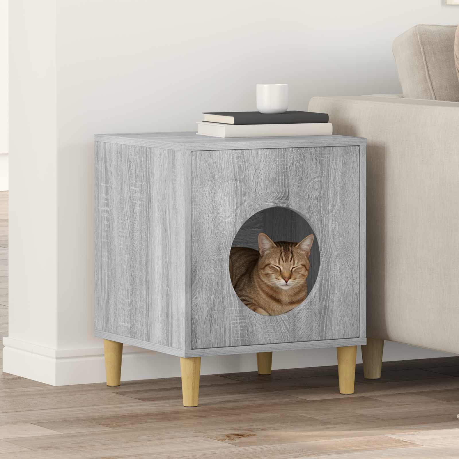 Katzenhaus Sonoma-Grau 42,5 x 40 x 53 cm Holzwerkstoff