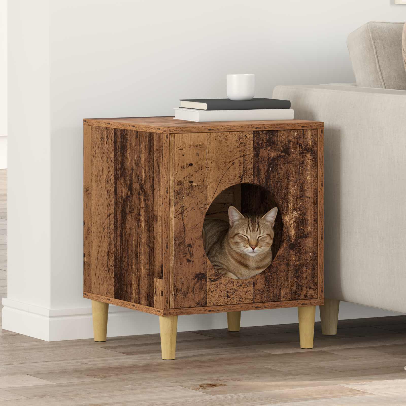 Katzenhaus Altholz 42,5 x 40 x 53 cm Holzwerkstoff