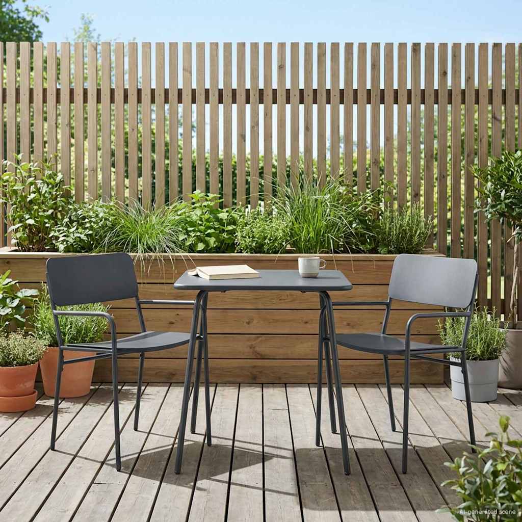 Gartenstühle 2 stk. Anthrazit Stahl