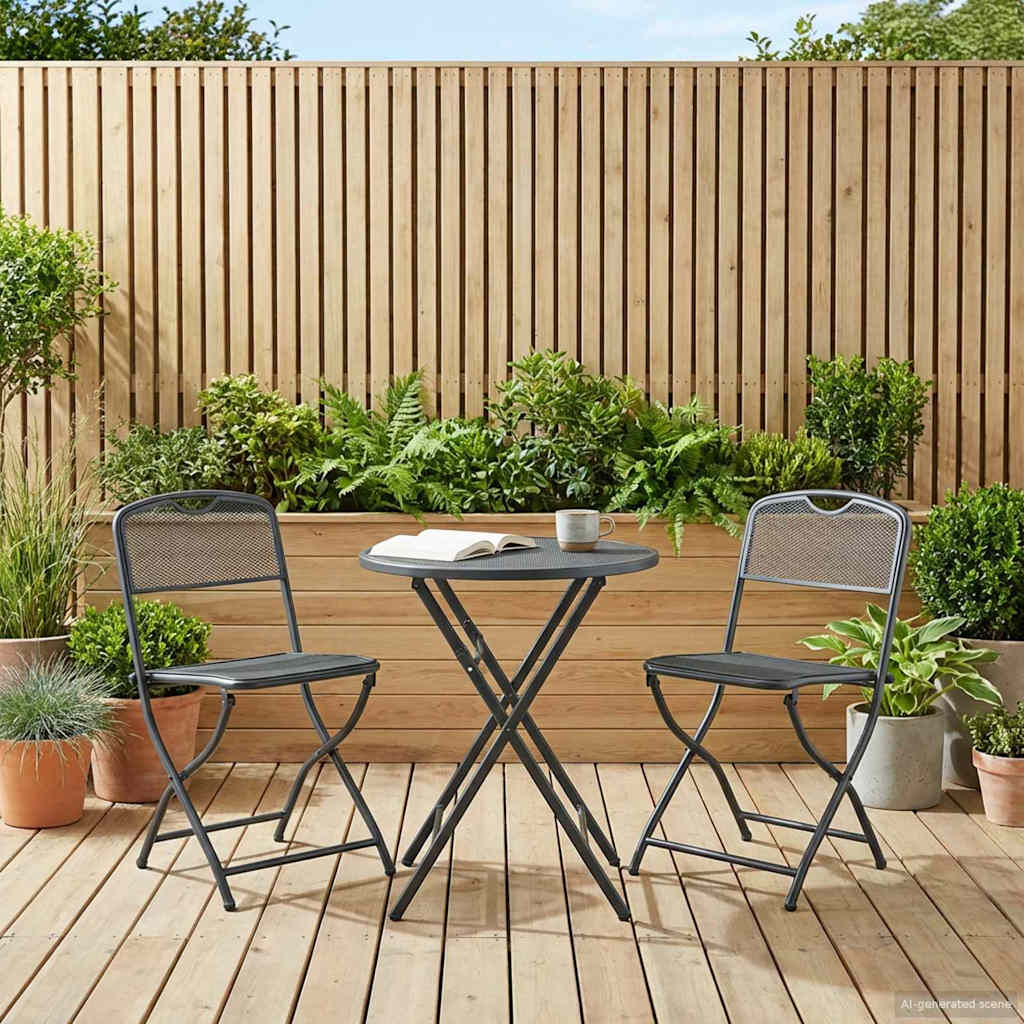 Gartenstühle 2 stk. Anthrazit Eisen Umwandelbar