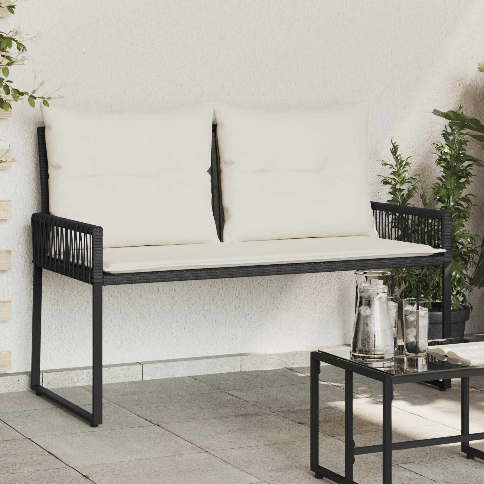 Bank Outdoor 2 -Seater 4 stk. 110 x 59 x 82 cm Poly-Rattan