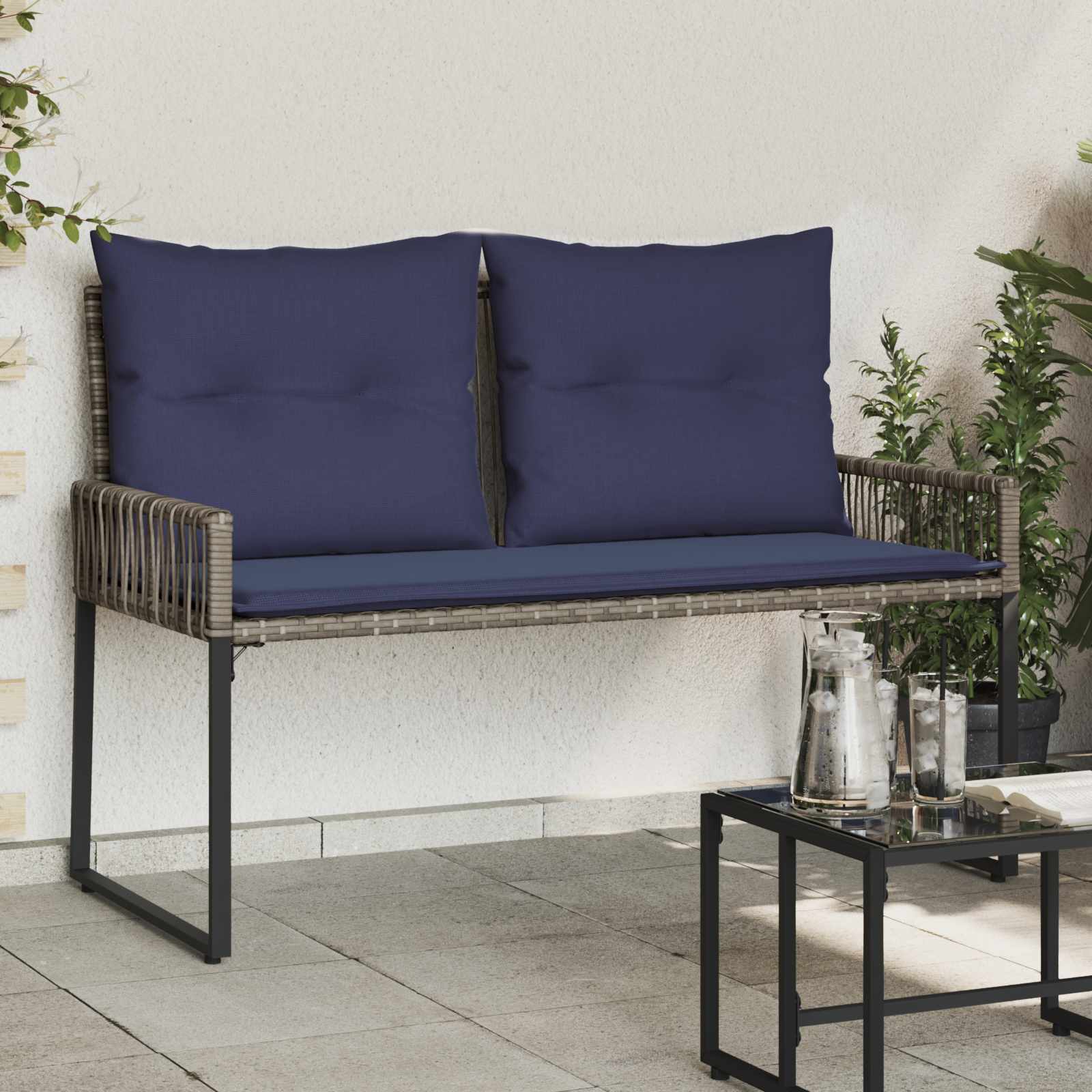 Bank Outdoor 2 -Seater 4 stk. 110 x 59 x 82 cm Poly-Rattan