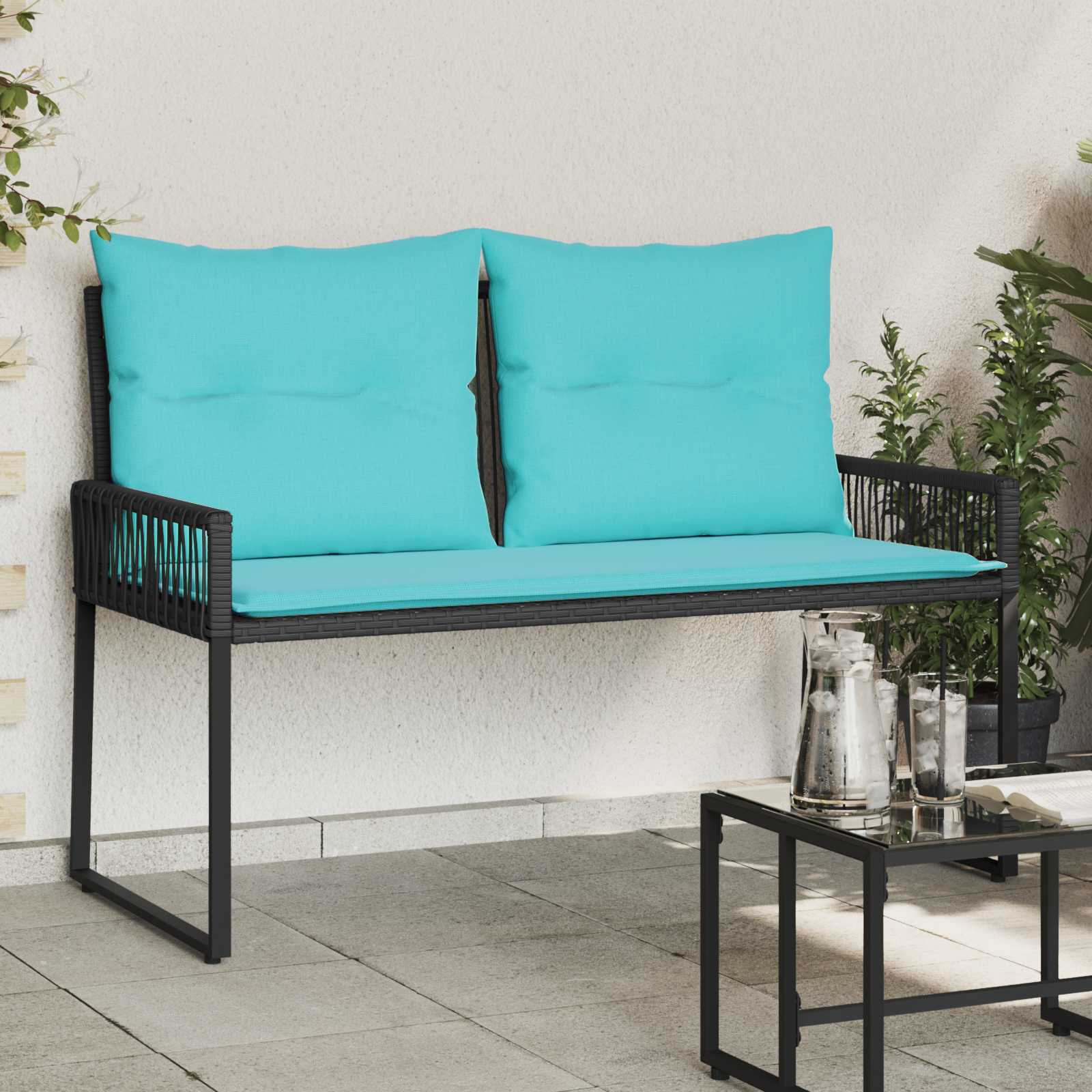 Bank Outdoor 2 -Seater 4 stk. 110 x 59 x 82 cm Poly-Rattan