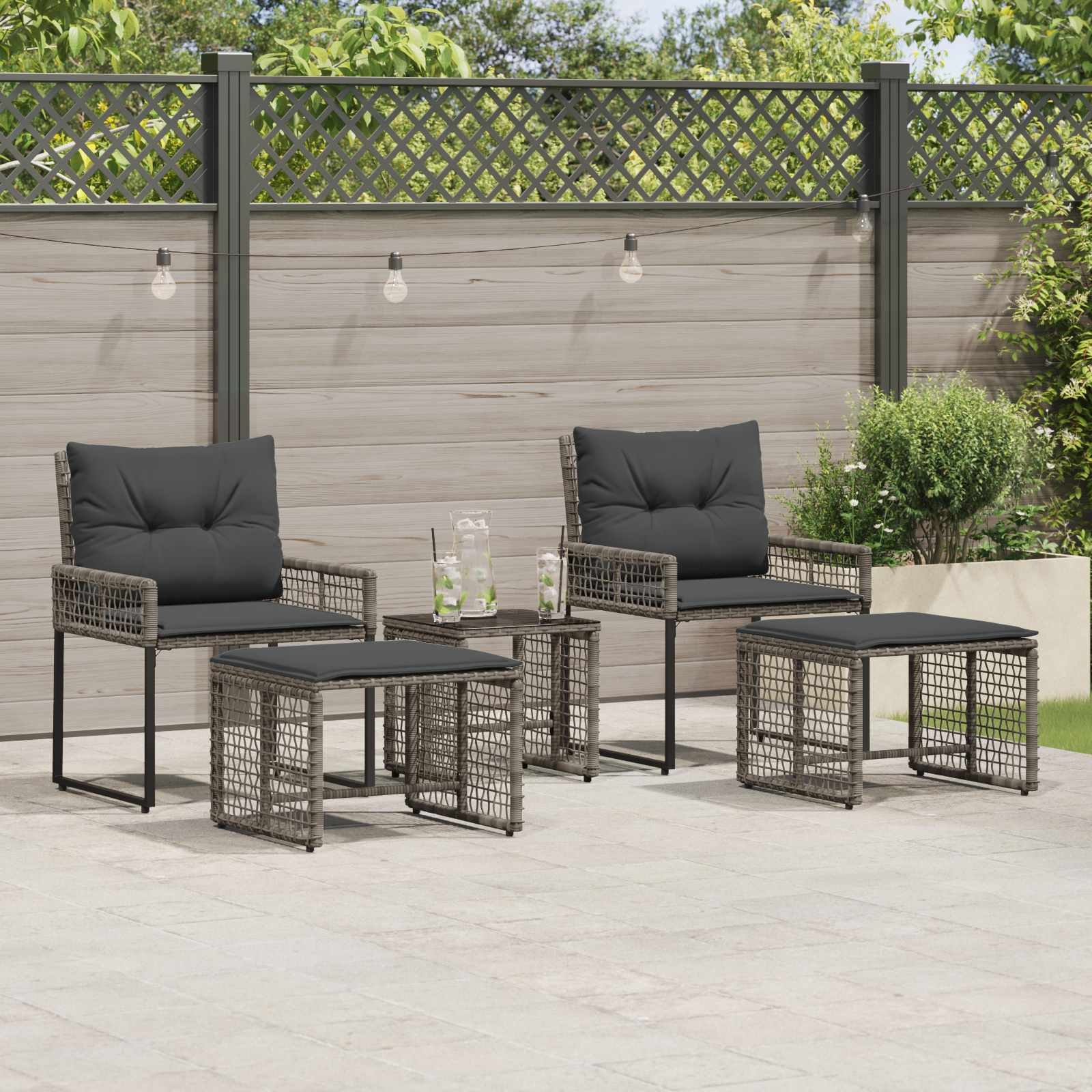 Gartenmöbel Set 5 stk. Grau