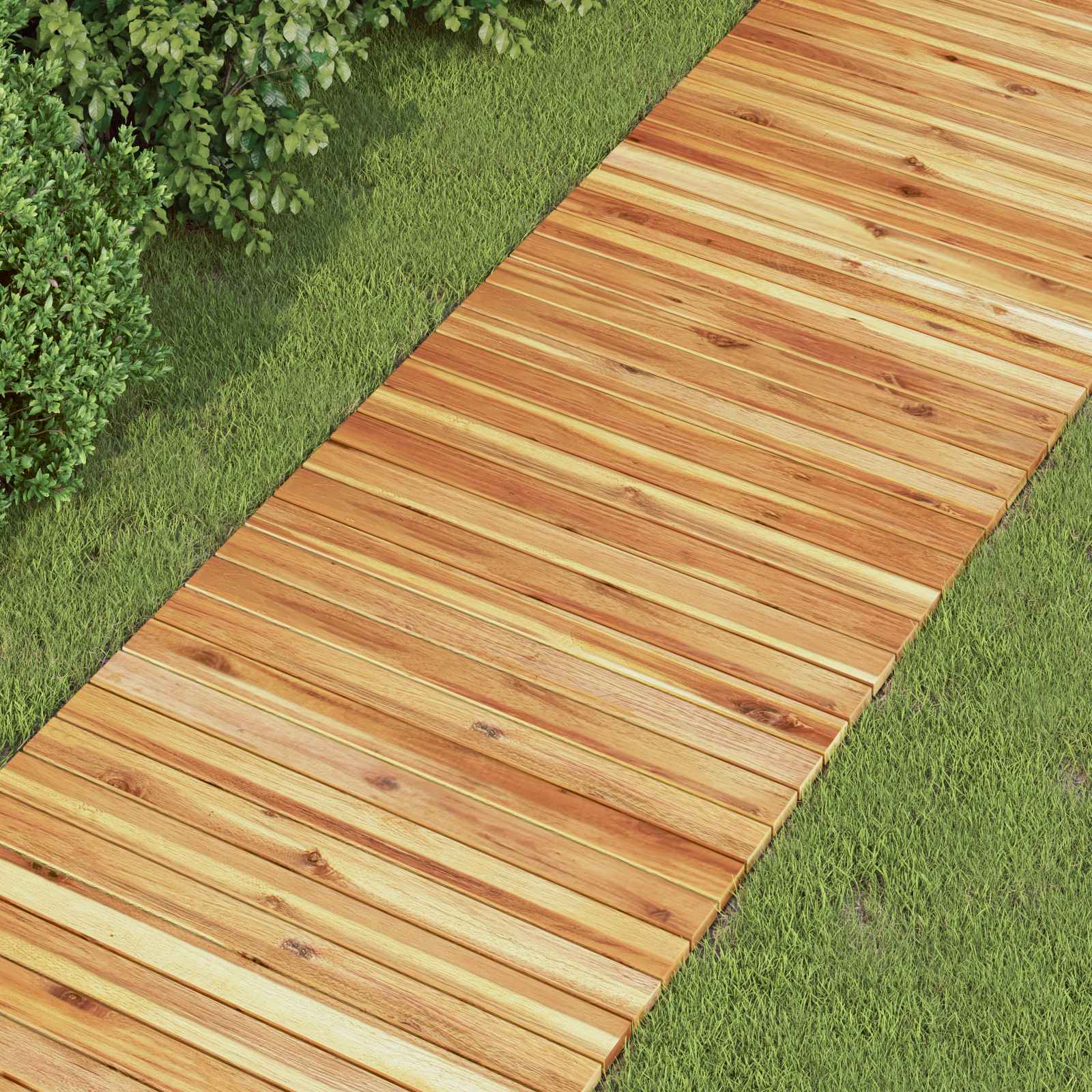 Gartenweg 3 stk. Natur 200 x 50 cm Massivholz Akazie