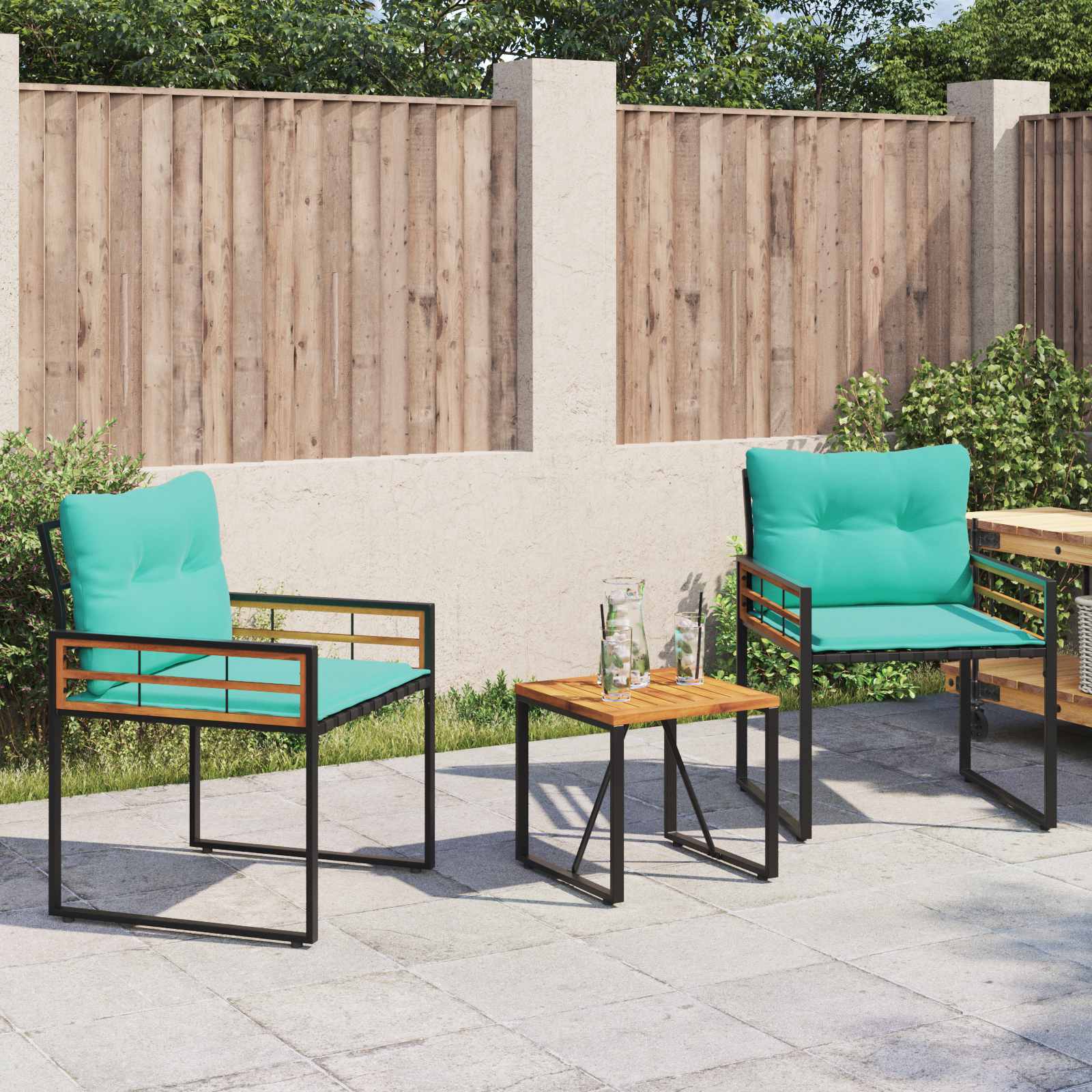 Gartenmöbel Set 3 stk. Türkis