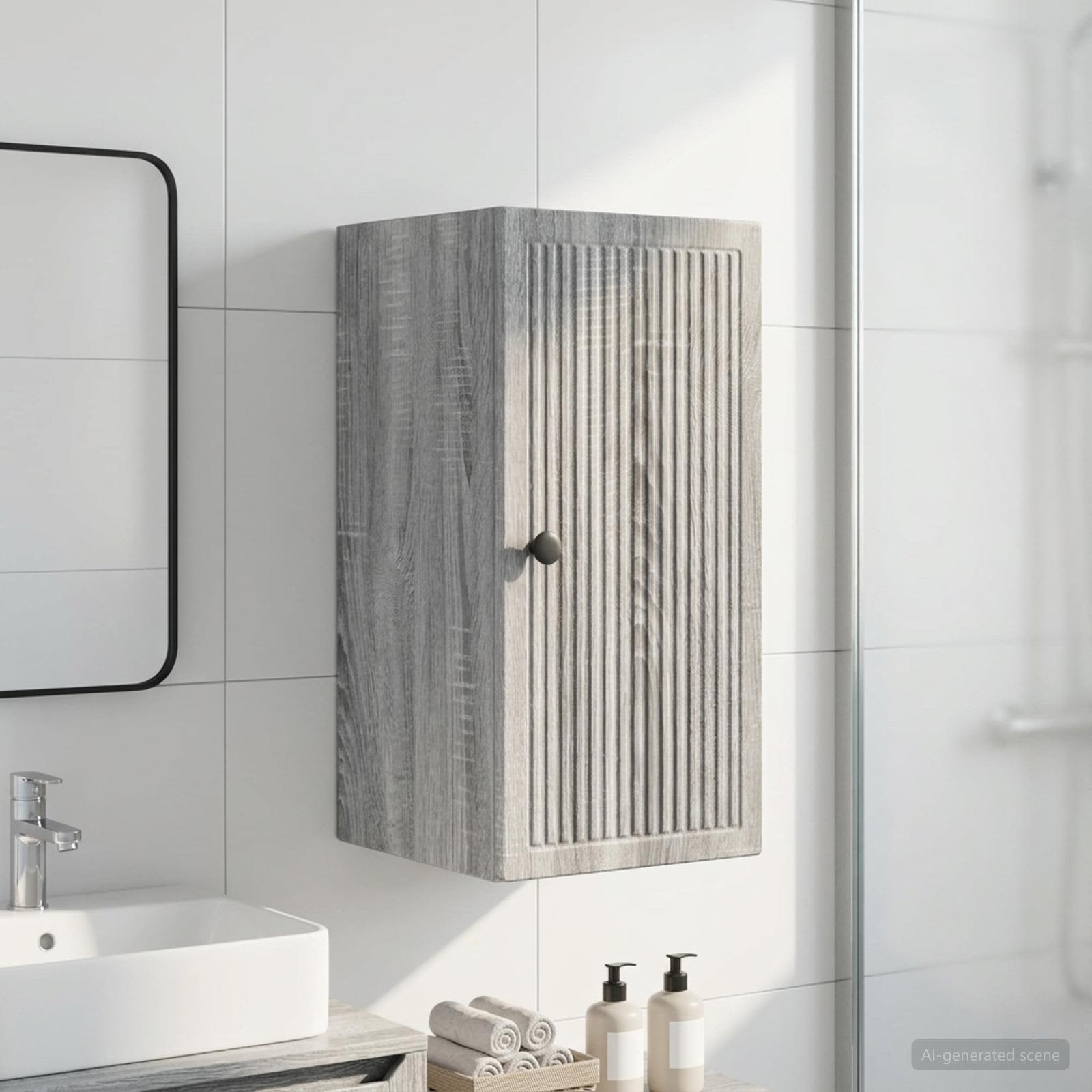 Badezimmer-Wandschrank EDE Sonoma-Grau 30 x 31 x 59 cm