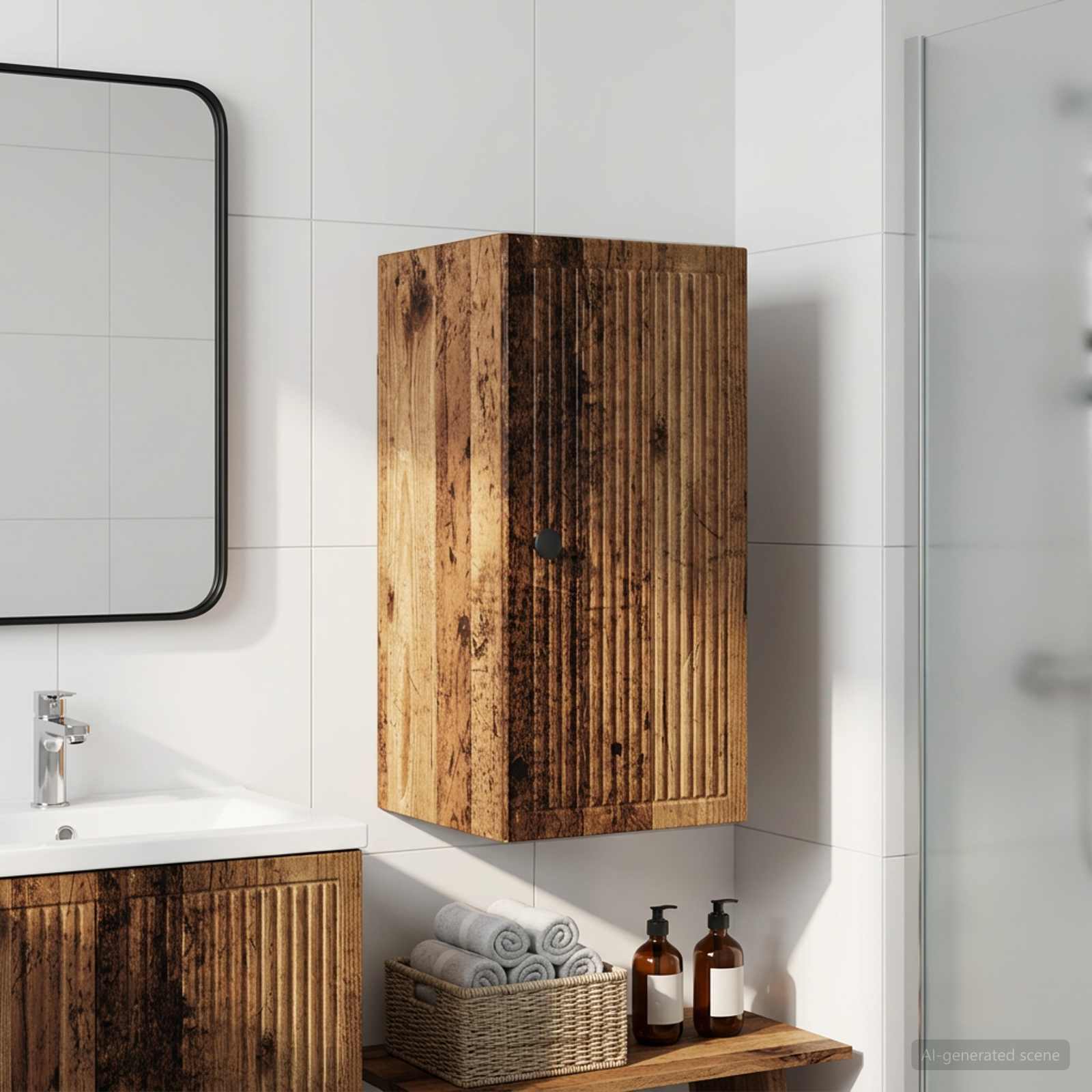 Badezimmer-Wandschrank EDE Altholz 30 x 31 x 59 cm