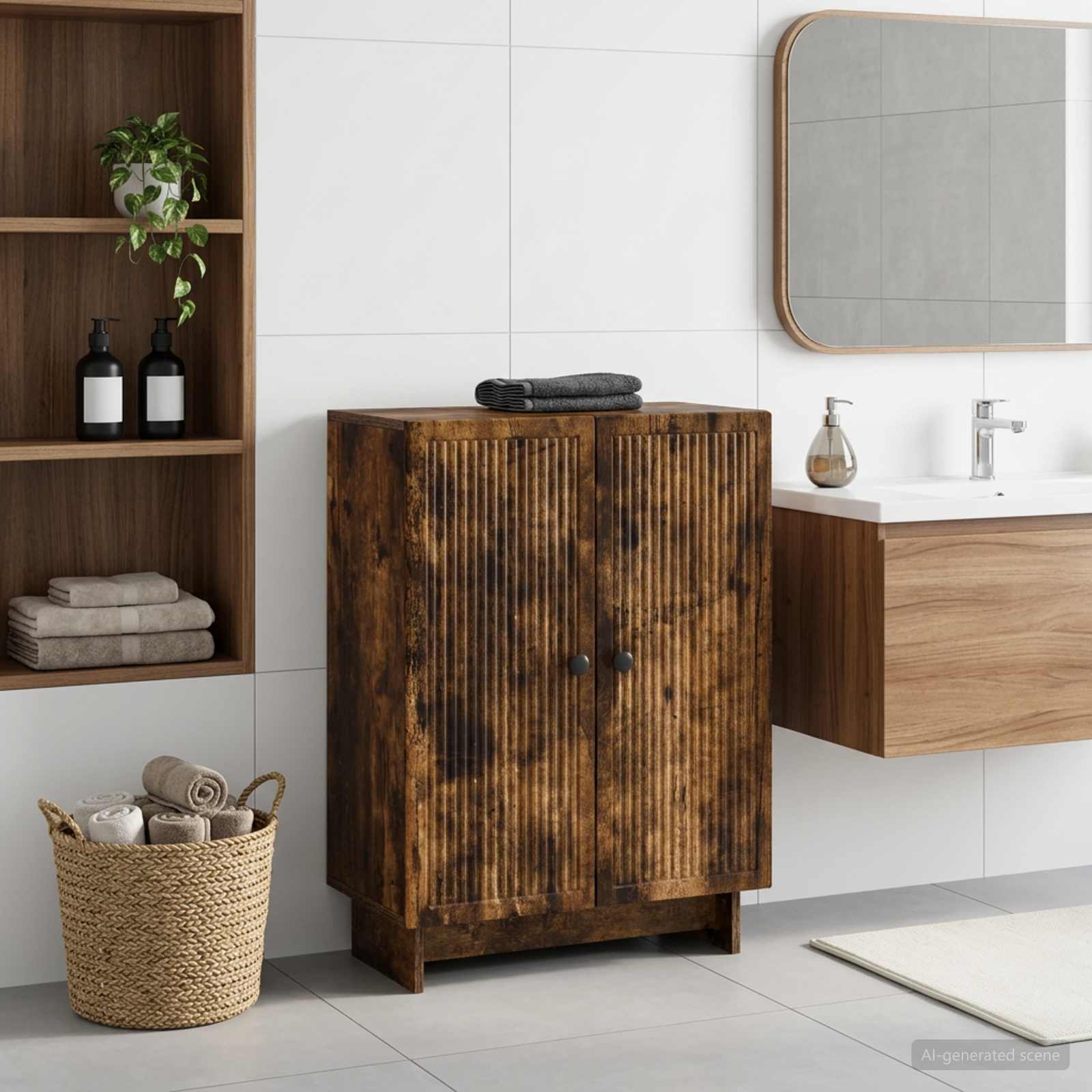 Badezimmer Aufbewahrungsschrank EDE Raucheiche