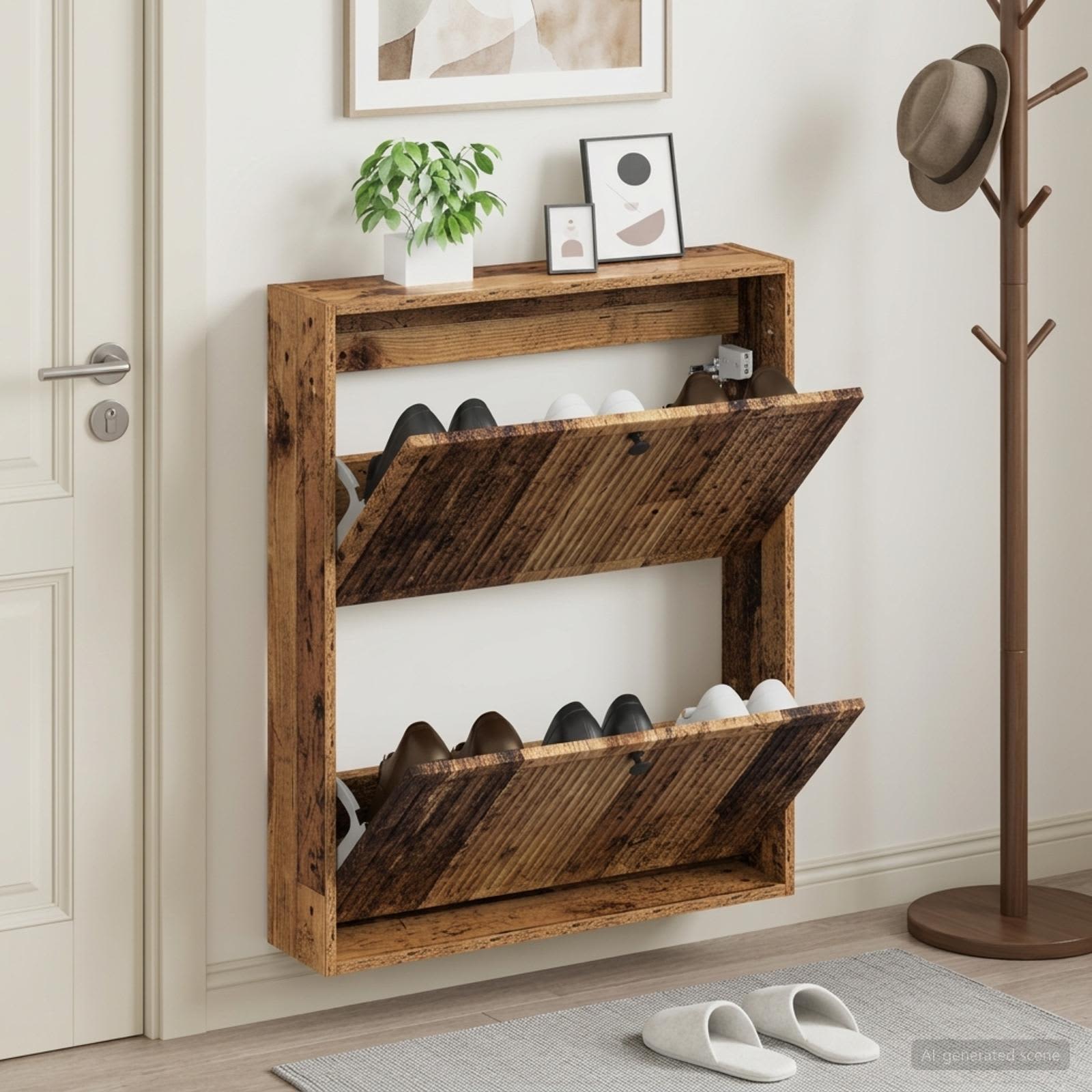Wandmontierter Schuhschrank EDE 71 x 17 x 86 cm Holzwerkstoff