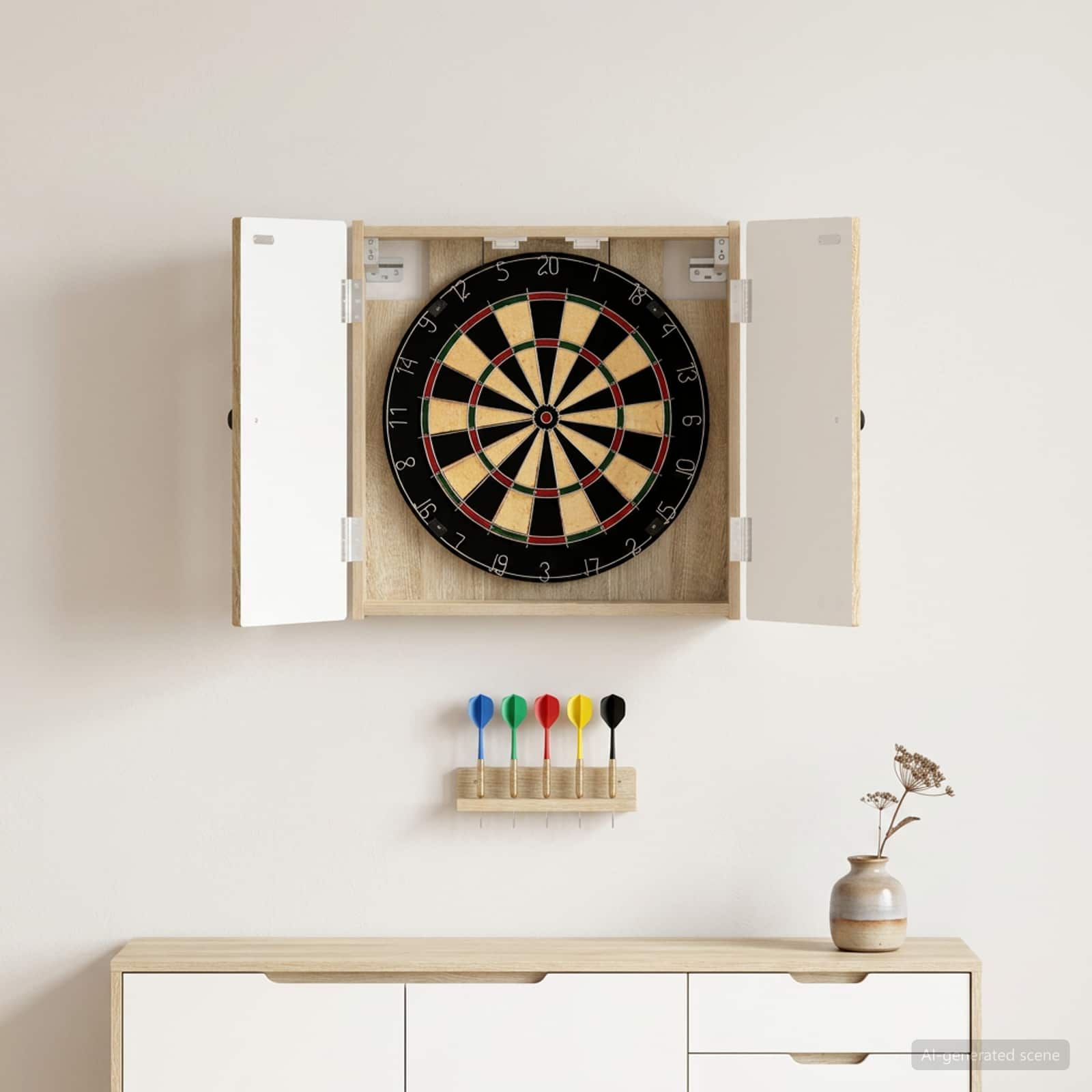 Dartboard Schrank BREDA Sonoma-Eiche 52,5 x 10,5 x 53,5 cm