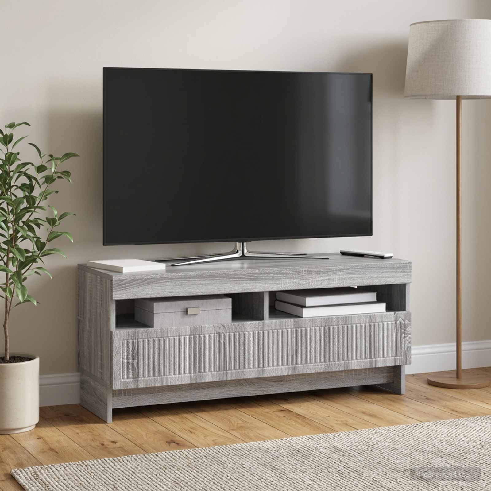 LED-TV-Schrank Sonoma-Grau Holzwerkstoff