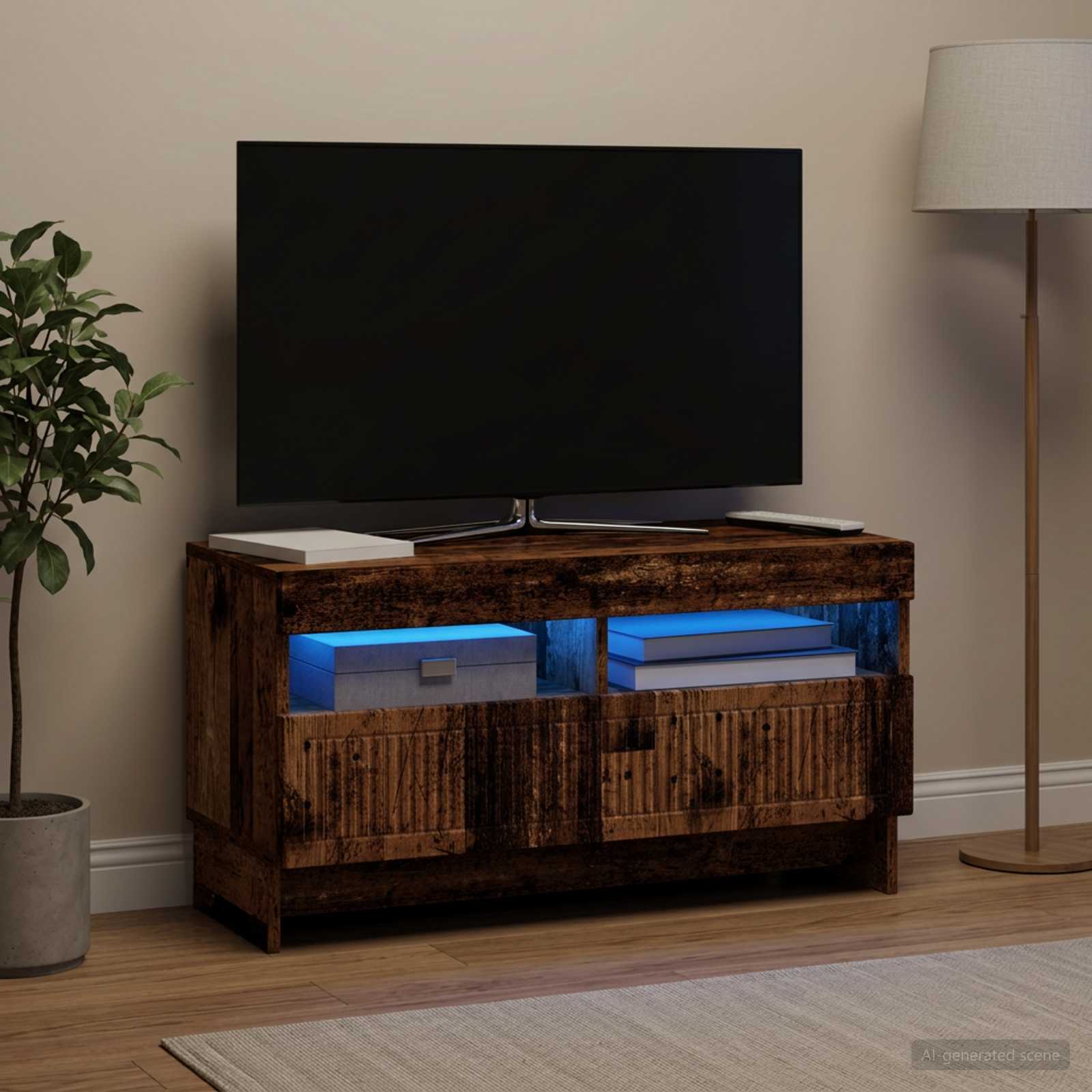 LED-TV-Schrank Altholz Holzwerkstoff